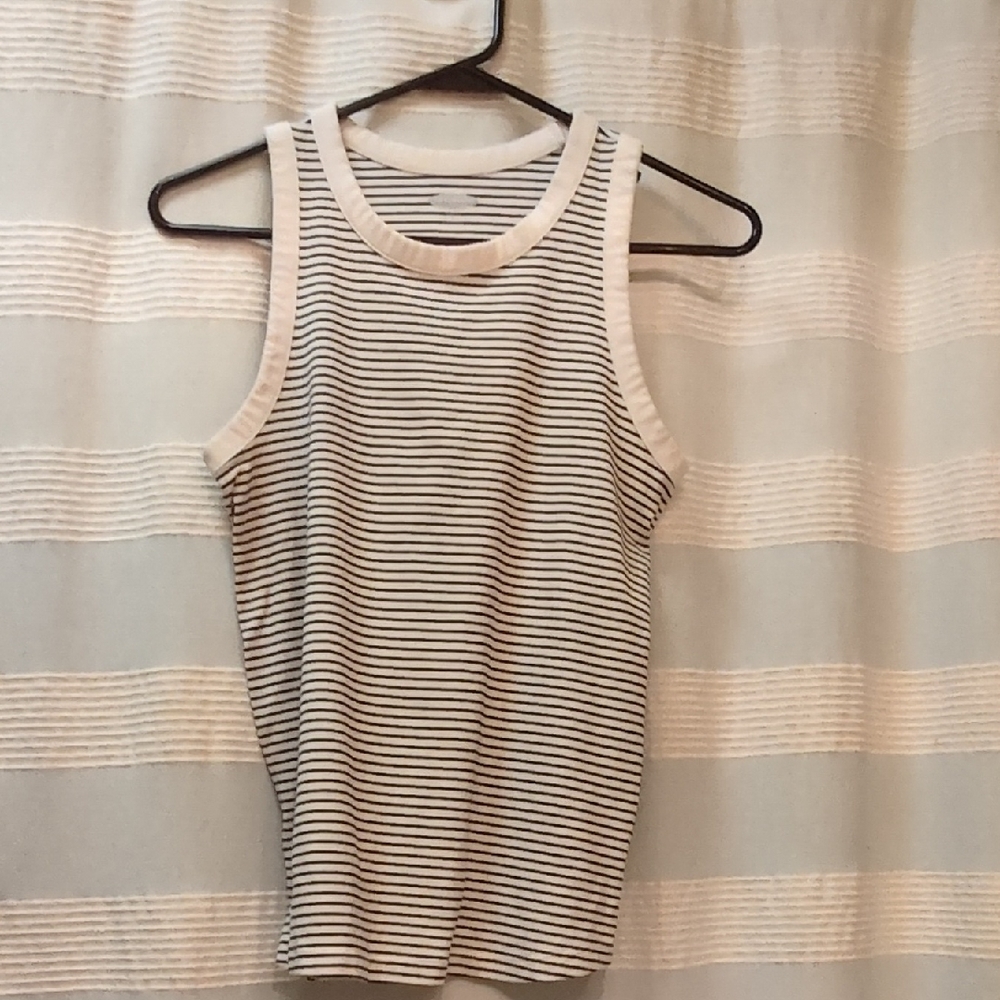 Old Navy Black and White Striped Tank